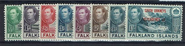 Image of Falkland Island Dependencies SG C1S/8S LMM British Commonwealth Stamp